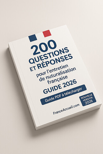 200 questions et réponses pour l'entretien de naturalisation Française - Guide 2026 -