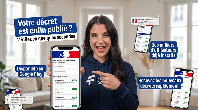 Application mobile Android : Moteur de recherche de décrets de naturalisation Française publiés au Journal Officiel - France Accueil -